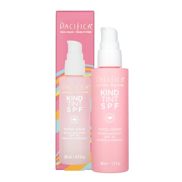 PacificaBeauty Kind Tint SPF 30 Tinted Serum Broad Spectrum UVAUVB Sun Protection Mineral Sunscreen with Zinc Oxide Vegan Collagen Makeup Primer Moisturizer Vegan 17 fl oz 1 Count