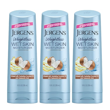 Jergens Wet Skin Body Moisturizer With Coconut Oil In Shower Lotion For Dry Skin 10 Fl Oz Pack of 3