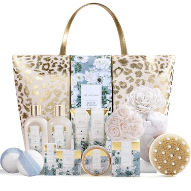 Spa Gift Baskets for Women  Spa Luxetique Gift Set for Women 15pcs Luxury Relaxing Spa Kit with Bath Bombs Hand Cream and Tote Bag Birthday Gifts for Women Valentines Day Spa Gifts for Women