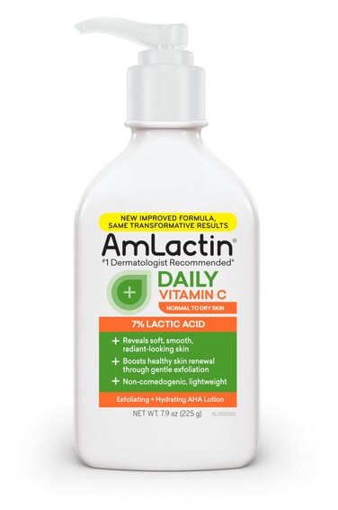 AmLactinDaily Vitamin C Lotion  79 oz Body Lotion with 7 Lactic Acid  SkinBrightening Exfoliator and Moisturizer for Dry Skin