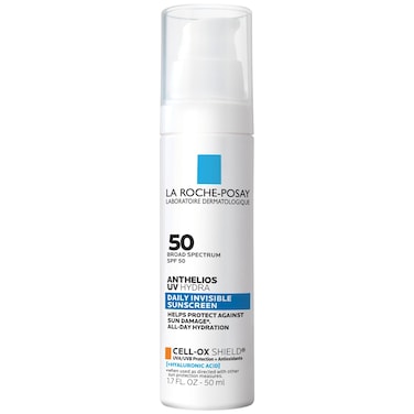 La Roche Posay Anthelios UV Hydra Sunscreen SPF 50  Daily Hydrating Sunscreen for Face with Hyaluronic Acid and Vitamin E  Broad Spectrum Invisible SPF Protection  Anti Aging  Fragrance Free