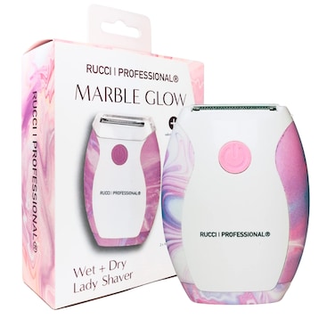 RUCCI  WaterResistant Marble Glow Lady Shaver for Hair Removal on Wet  Dry Skin Pink HR101