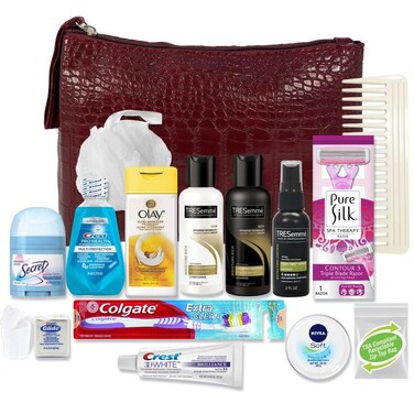 Convenience Kits International Womens Premium 16 PC Travel Kit Featuring Tresemme Hair TravelSize Products and Hair and Bathing Essentials 8118