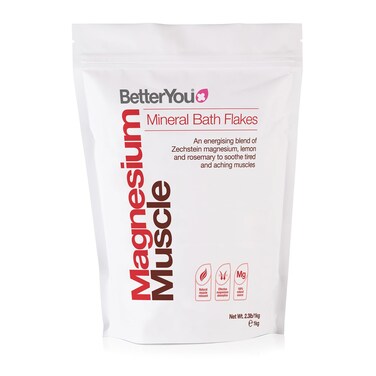 BetterYou Magnesium Muscle Bath Flakes  Mineral Bath Salts For Muscle Recovery  PostWorkout Soak For Sore Muscles  Natural Magnesium  23 lb