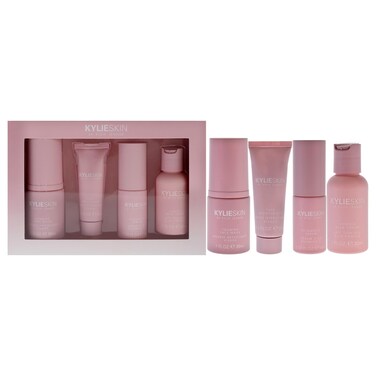 Skin Discovery Set by Kylie Cosmetics for Women  4 Pc 1 oz Foaming Face Wash 05 oz Face Moisturizer 03 oz Vitamin C Serum 1 oz Vanilla Milk Toner