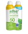 Alba Botanica Sensitive Sunscreen Spray for Face and Body FragranceFree Broad Spectrum SPF 50 Water Resistant 5 fl oz Bottle Pack of 2