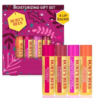 Burts BeesLip Balm Gift Set Beeswax Bounty Fruit Mix Perfect Lip Balms for Holiday Gift Baskets 4Pack 015 oz
