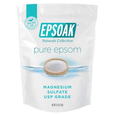 Epsoak Epsom Salt 2 lb Magnesium Sulfate USP Qty 1 x 2lb Bags Resealable Epsom Salt Bulk Bags Unscented Made in The USA CrueltyFree Certified