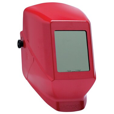 Jackson Safety Fixed Shade W10 HSL 100 Welding Helmet Red 4 Units  Case 14977