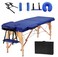 Massage Table Portable Foldable Bed Adjustable Height wCarry Bag Spa Lash Tattoo 73x24x34 inch Blue