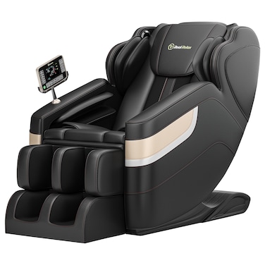 Real Relax Massage Chair 2024 Full Body Zero Gravity Massage Recliner with Auto Modes Waist Heating LCD Bluetooth Foot Massage Black