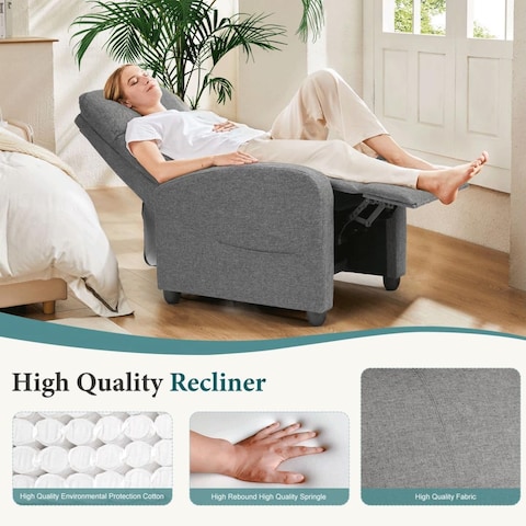 Buy Massage Chair Adjustable Feature for Adults Fabric Recliner Sofa with Padded Seat Backrest for Home Theater Living Room and Bedroom Grey Online Carrefour UAE