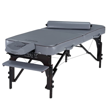 Master Massage 30 Montour Lx Portable Massage Table Package with 3 Memory Foam Dove Grey Foldable Massage Table Folding Spa Beauty Bed