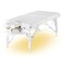 Master Massage 31 Extra Wide Montclair Pro Memory Foam Portable Massage Table Package in Snow White with Reiki and Ambient Lighting System