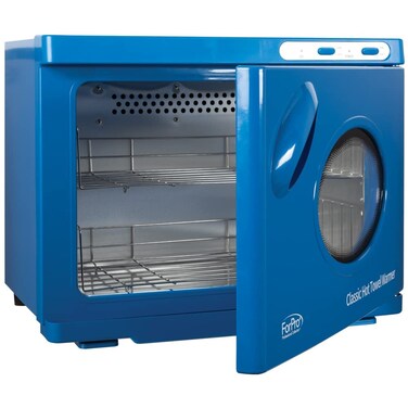 ForPro Professional Collection Classic Hot Towel Warmer Cabinet 23L Extra Large Capacity Two Stainless Steel Racks Signature Blue