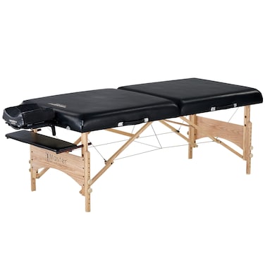 Master Massage Gibraltar Olympic LX Portable Massage Table Extra Wide for Larger Clients Supports Weight Up to 800lbsTattoo Spa Salon Facial Beauty Bed Lash 32 Width Black