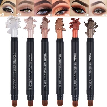 TAOTOP 6PCS Shimmer Cream Eyeshadow Stick Set Brightener Eyeshadow Pencil Crayon Hypoallergenic Waterproof  Long Lasting Eye Shadow Highlighter Makeup