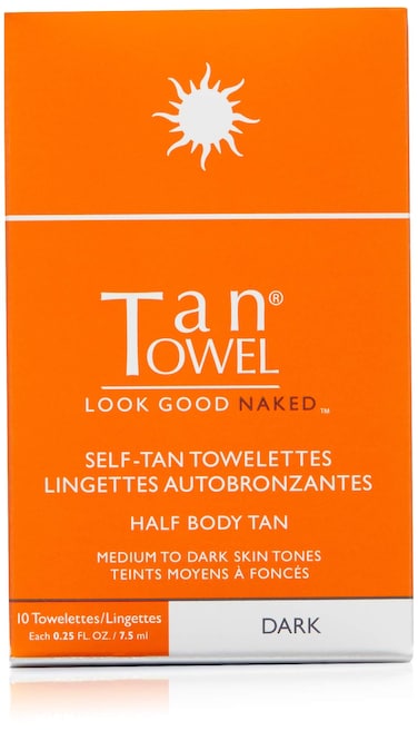 TanTowel Half Body Tan Towelettes  10 Pack Dark 10 Count Pack of 1