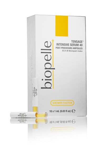 Biopelle Tensage Growth Factor Intensive Serum 40 PostProcedure or Intensive Boost Ampoules with SCA 40 Biorepair Index 10 Count