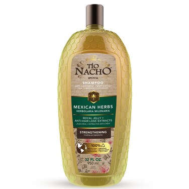 Tio NachoMexican Herbs Shampoo Strengthening Anti Hair Loss  Anti Breakage with Royal Jelly Ginseng  Jojoba Paraben  Cruelty Free 32 Fl Oz