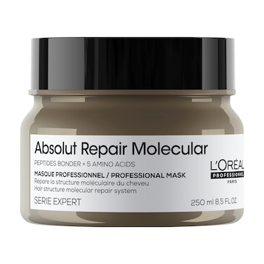 LOral Professionnel Absolut Repair Molecular Hair Mask  Repair Damage  Restore Strength  Extra Detangling  Hydration  Peptides Bonder  For Extremely Dry Damaged Hair