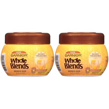 Garnier Whole Blends Honey Treasures Repairing Mask for Dry Damaged Hair 101 Fl Oz 2 Count Packaging May Vary