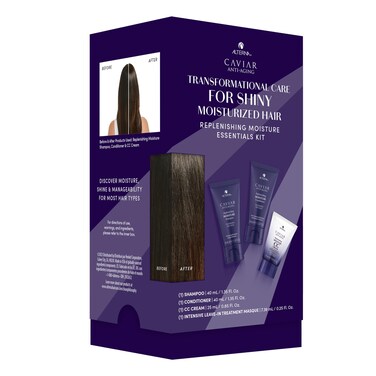 Caviar AntiAging Replenishing Moisture Trial Kit  Shampoo Conditioner LeaveIn CC Cream  For Dry Brittle Hair  Protects Restores  Hydrates  Sulfate Free