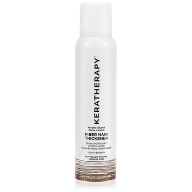 KERATHERAPYKeratin Infused Perfect Match Fiber Hair Thickener Spray Light Brown 4 fl oz 140 ml  Volumizing Thickening  Concealing Hairspray for Scalp Coverage Roots  Thinning Areas