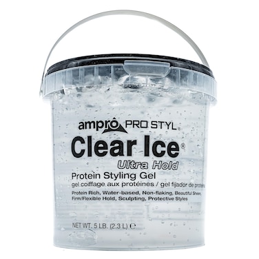 AmProAmpro Pro Styl Clear Ice Styling Gel  Protects and Strengthens Your Strands  NonFlaking Alcohol Free Vegan Formula  Flexible Touchable Hold for All Hair Types  5 oz
