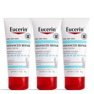 EucerinAdvanced Repair Hand Cream  Fragrance Free Hand Lotion for Very Dry Skin  27 Ounce Pack of 3