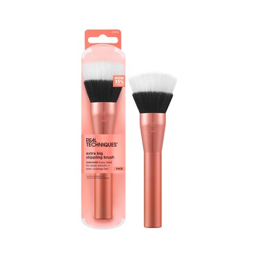 Real TechniquesExtra Big Stippling Brush Large Makeup Brush For Liquid  Cream Foundation BB Cream CC Cream  Skin Tints XL Oversized Brush CrueltyFree Synthetic Bristles 1 Count