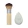 EcoToolsBlend  Blur Makeup Brush and Sponge Duo Makeup Blending Sponge  Foundation Brush For Liquid  Cream Products Cloud Skin Eco Friendly Vegan  Cruelty Free 2 Count