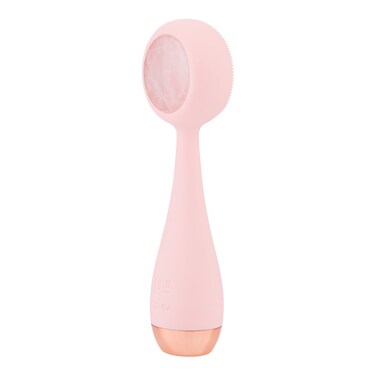 PMD Clean Pro RQ  Smart Facial Cleansing Device with Silicone Brush  Rose Quartz Gemstone
