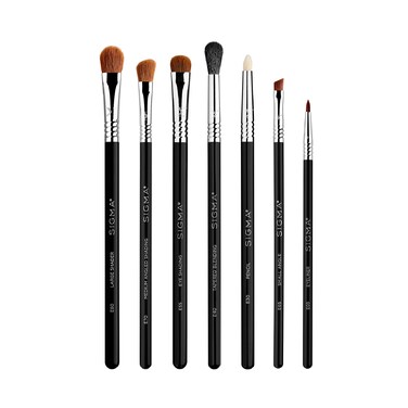 Sigma BeautyBasic Eye Makeup Brush Set  Classic Eye Makeup Brushes with Premium Fibers and Sleek Durable Handles for Eyeliner Eyeshadow  Eyebrows Includes 7 Black Makeup Brushes
