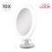 Zadro LED Lighted 10X Magnification ZSwivel Power Suction Cup Vanity Wall Mount Beauty Makeup Mirror White