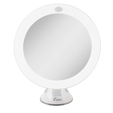 Zadro LED Lighted 10X Magnification ZSwivel Power Suction Cup Vanity Wall Mount Beauty Makeup Mirror White