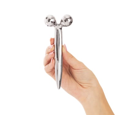 Contouring Face Roller  Skin Care Face Massager Tightens  Tones Skin Appearance Improves Complexion and Reduces Aging  Wrinkles Silver