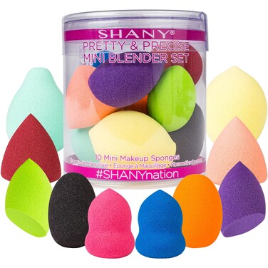 SHANY Pretty  Precise Mini Makeup Blender Puff Set  Premium LatexFree Makeup Blender Beauty Sponges For Foundation and Blending  Set of 10