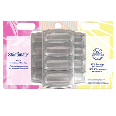 Skintimate 4Blade Razor Refill Cartridges with Aloe and Vitamin E 12 Count