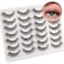 NewcallyLashes False Eyelashes Cat Eyes Wispy Natural Faux Mink Lashes 14 Pairs Pack Light Volume Short Fake Eye Lashes Multipack