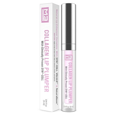 M3 Naturals Collagen Lip Plumper Clinically Proven Natural Lip Enhancer for Fuller Softer Lips Increased Elasticity Reduce Fine Lines Hydrating Plump Gloss Lipstick Primer