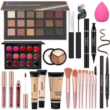 Makeup Set Makeup Kit for Women Full Kit Makeup Sets for Teens Teenagers Eyeshadow Palette Lip Gloss Foundation Mascara Eyeliner Contour Stick Makeup Kits