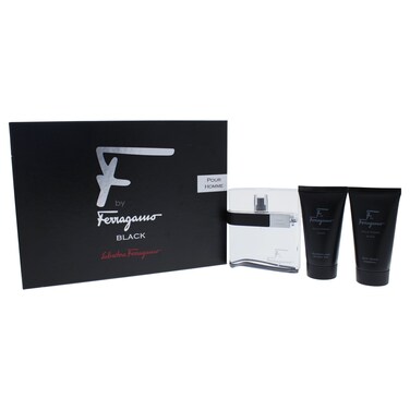 Salvatore Ferragamo3 Piece F Black Eau de Toilette Spray Gift Set for Men