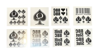 8 Sheets of QoS Related Temporary Tattoo Set with Queen of Spaces BBC Only And More