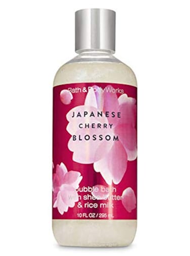 Bath and Body Works Japanese Cherry Blossom Bubble Bath 10 Ounce 2019 Rounded Bottle