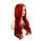 BaruisiLong Curly Wavy Red Wigs for Women Side Part Natural Looking Cosplay Synthetic Fiber Wig Heat Resistant Replacement Wig
