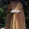 2Pcs Rhinestone Hair Clips Flower Hair Barrettes Crystal Pearl French Hairpins Hair Clip Sparkle Wedding Prom First Communion Accessories for Women Girls Bridal Thick Long Hair