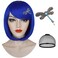 Ruina Blue Coraline Wig Blue Bob Wigs for Women Girls Short Straight Hair Wig with Wig Caps R020BL