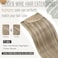Sunny Blonde Hair Extensions 18 Inch Wire Hair Extensions Ash Blonde Highlights Light Blonde Secret Hair Extensions Human Hair with Invisible Clips Blonde Hair Extensions Real Human Hair 80G