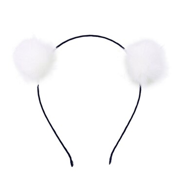 BAOBAO Faux Fluffy Rabbit Fur Ball Cat Ears Panda Hair Hoop Headband Xmas Party Cosplay